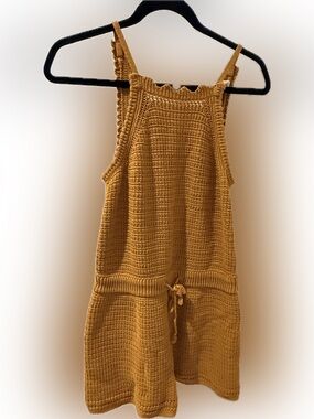 Women’s Mustard Knit Sleeveless Romper